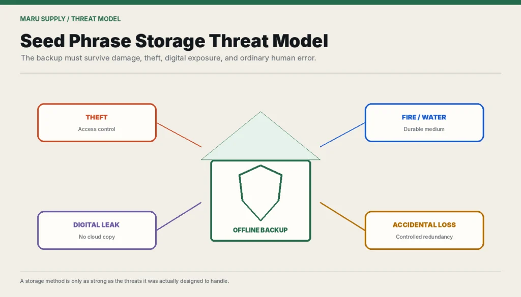Matrix showing theft, damage, digital leak, and accidental loss controls.